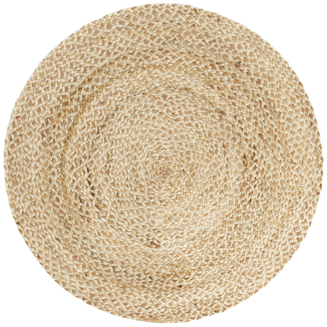 Habitat Braided Round Natural Jute Flatweave Rug 100cm, UK version