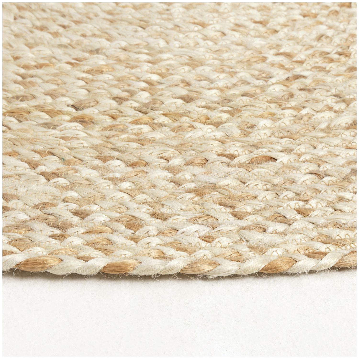 Habitat Braided Round Natural Jute Flatweave Rug 100cm, UK version