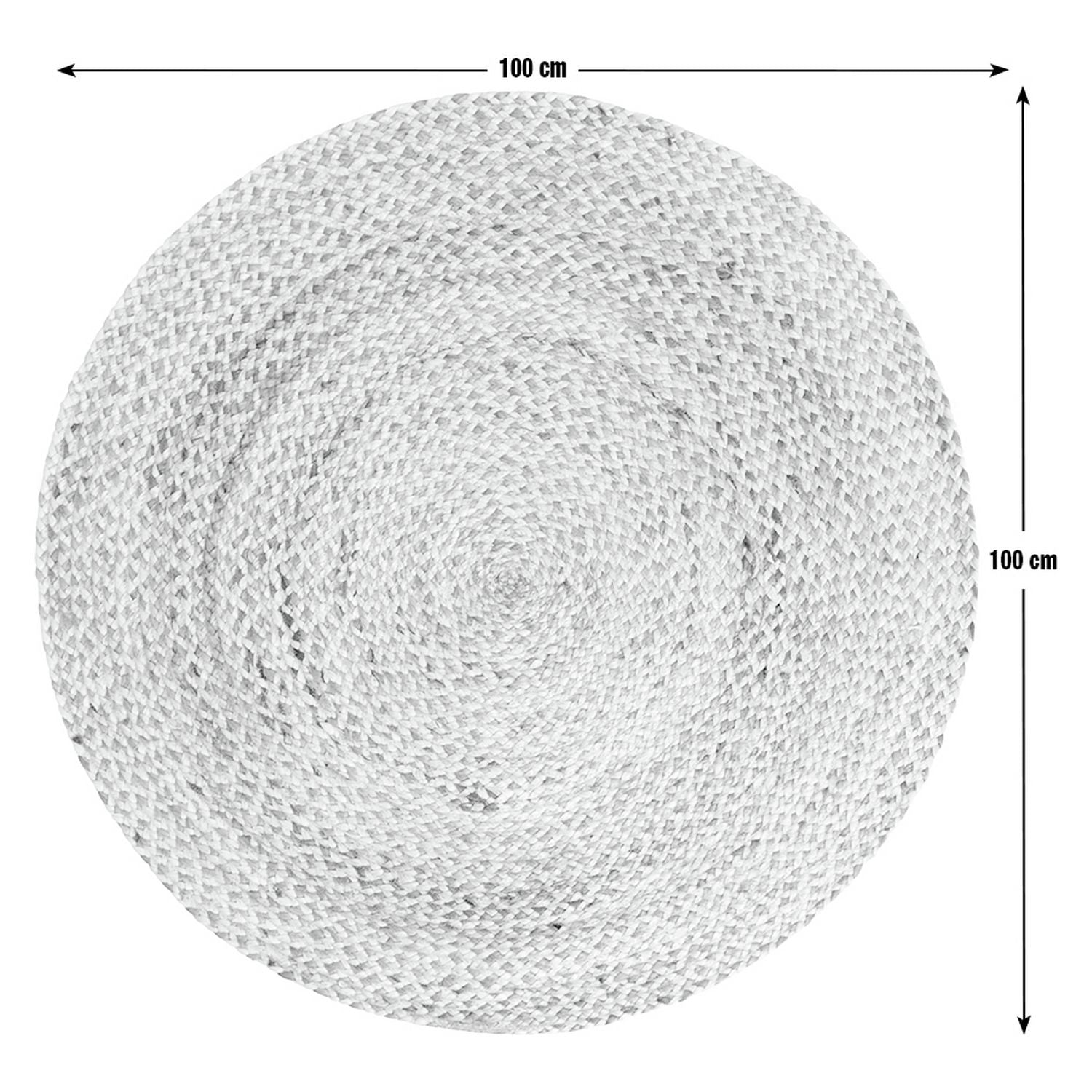 Habitat Braided Round Natural Jute Flatweave Rug 100cm, UK version