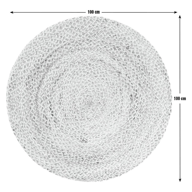 Habitat Braided Round Natural Jute Flatweave Rug 100cm, UK version