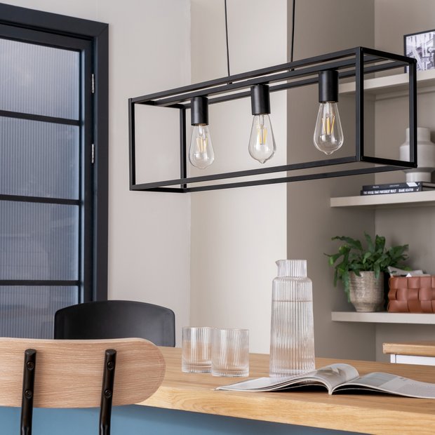 Argos Home Carriage Metal Flush Ceiling Light Matt Black - British product
