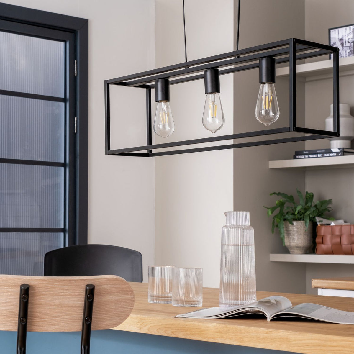 Argos Home Carriage Metal Flush Ceiling Light Matt Black - British product