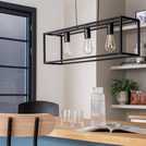 Argos Home Carriage Metal Flush Ceiling Light Matt Black - British product