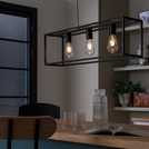 Argos Home Carriage Metal Flush Ceiling Light Matt Black - British product