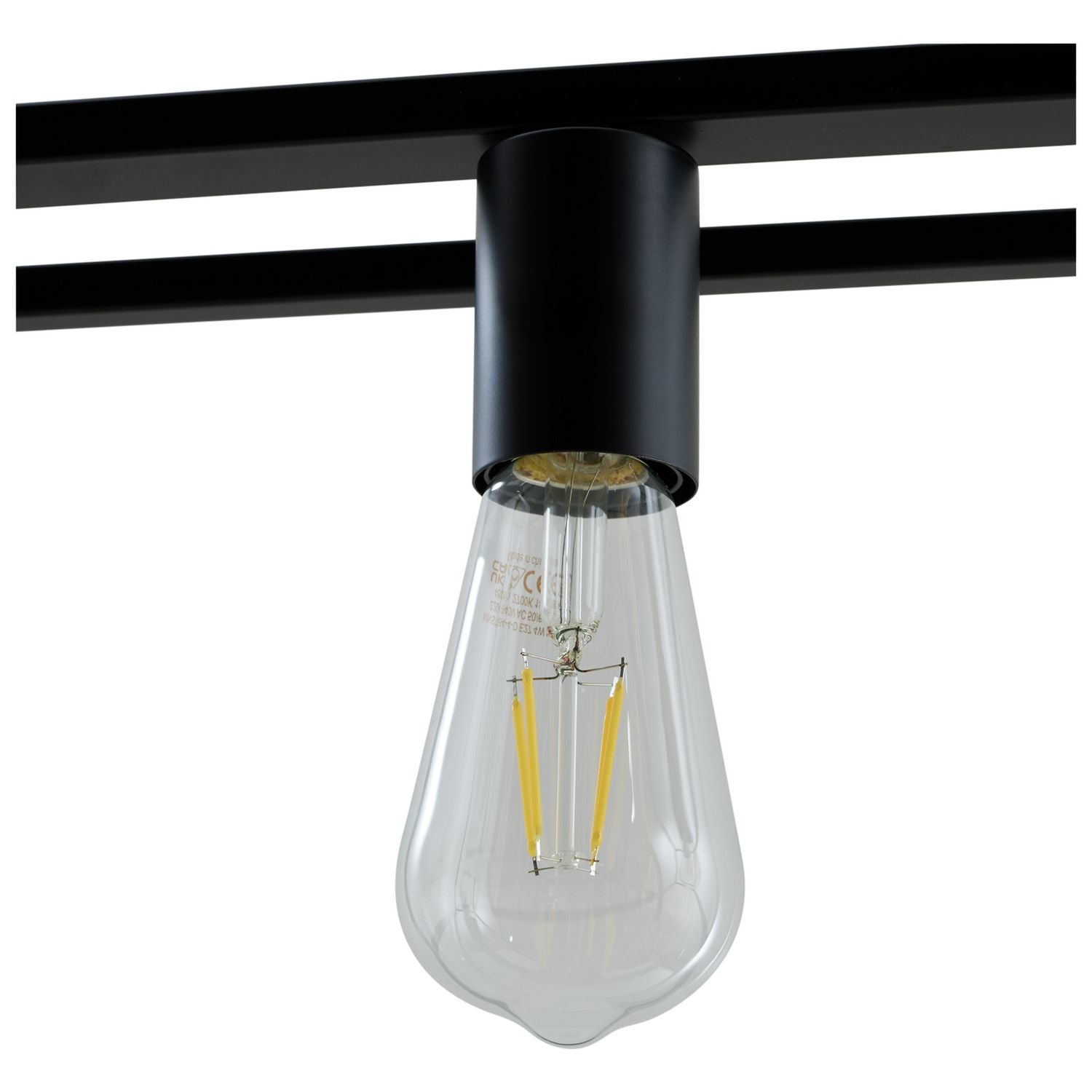Argos Home Carriage Metal Flush Ceiling Light Matt Black - British product