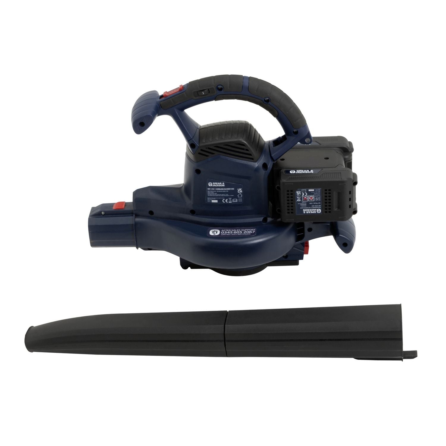 Spear & Jackson cordless 3-in-1 leaf blower and vacuum (British brand)