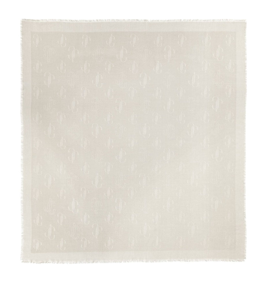 Jimmy Choo silk-blend monogram scarf (British brand)