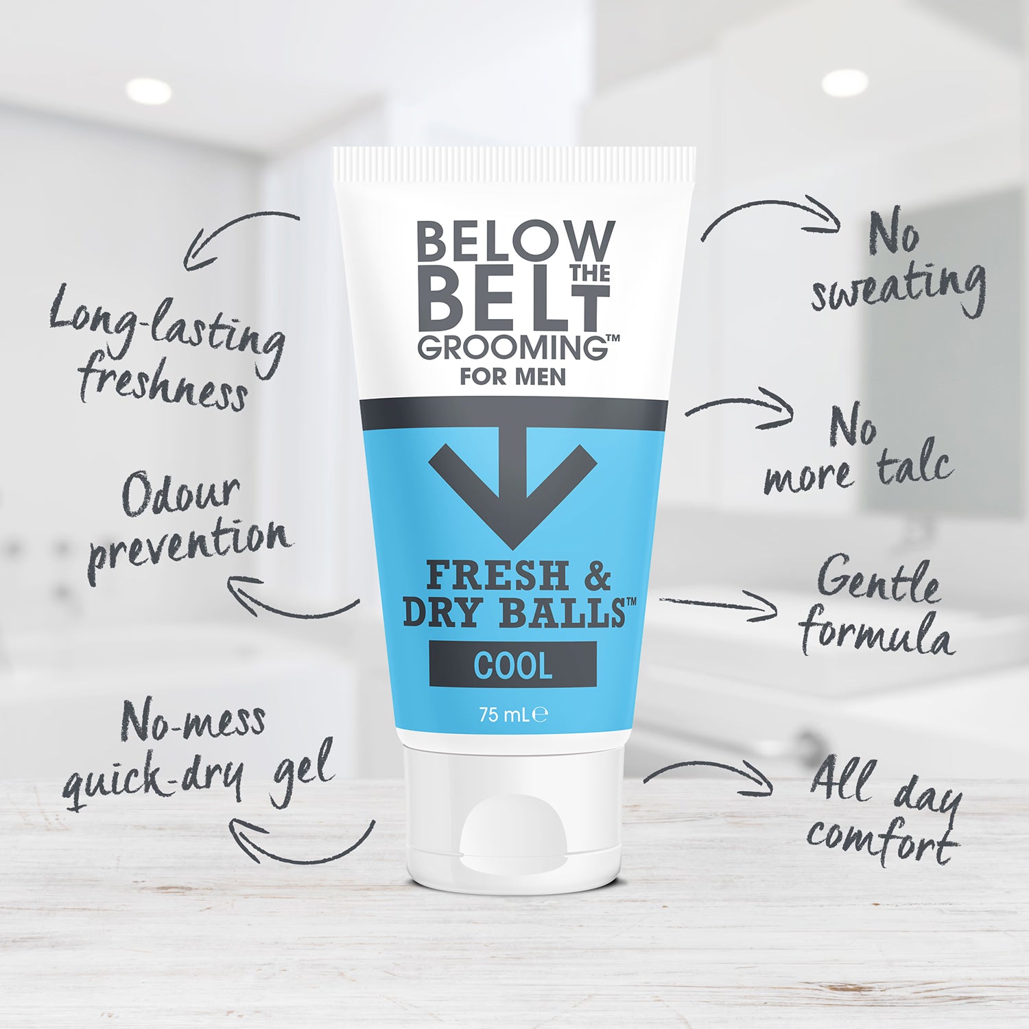Below the Belt intimate deodorant Fresh & Dry Balls Cool 75ml, UK version