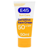 E45 Sun Face Cream for Sensitive Skin, Hydrating Sun Cream with very high UVA and UVB protection and SPF 50+, For Dry Skin GOODS Boots   