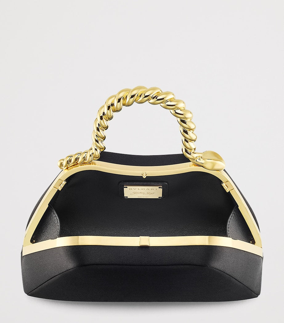 Bvlgari Satin Serpentine Mini Top-Handle Bag, imported from the UK