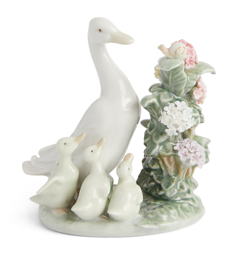 Lladró How Do You Do figurine with duck family and snail, UK version