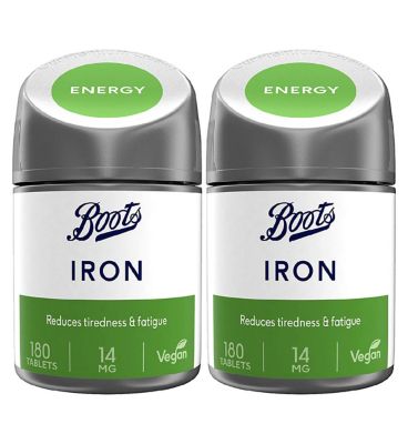 Boots Iron 14mg Bundle: 2 x 180 Tablets (1 year supply) Sports, Energy & Wellness Drinks Boots   