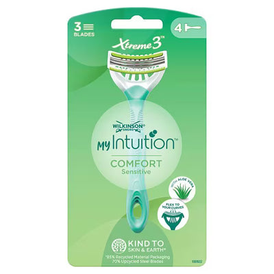 شفرة حلاقة myIntuition Xtreme 3 Beauty Sensitive تستخدم لمرة واحدة Superdrug عبوة من 4 - اشترِ عبر الإنترنت من McGrocer