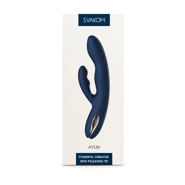 Svakom Aylin pulsating tip vibrator dark blue silicone - British product