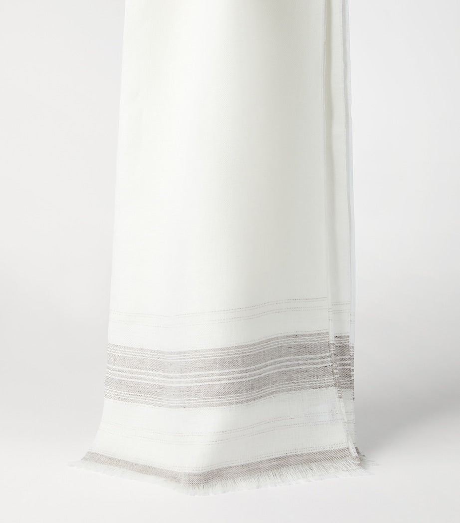 Brunello Cucinelli linen stripe scarf 75cm x 180cm (British brand)