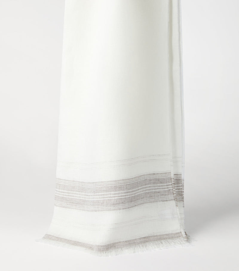Brunello Cucinelli linen stripe scarf 75cm x 180cm (British brand)