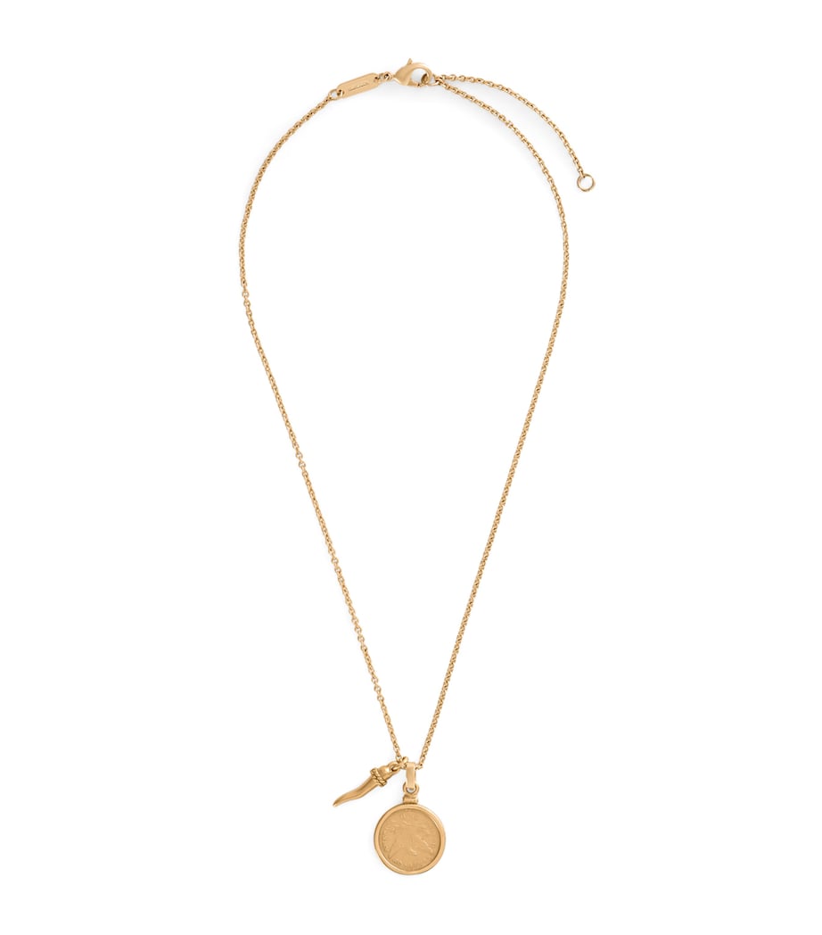 Dolce&Gabbana gold-tone medal horn necklace 45cm, imported from the UK