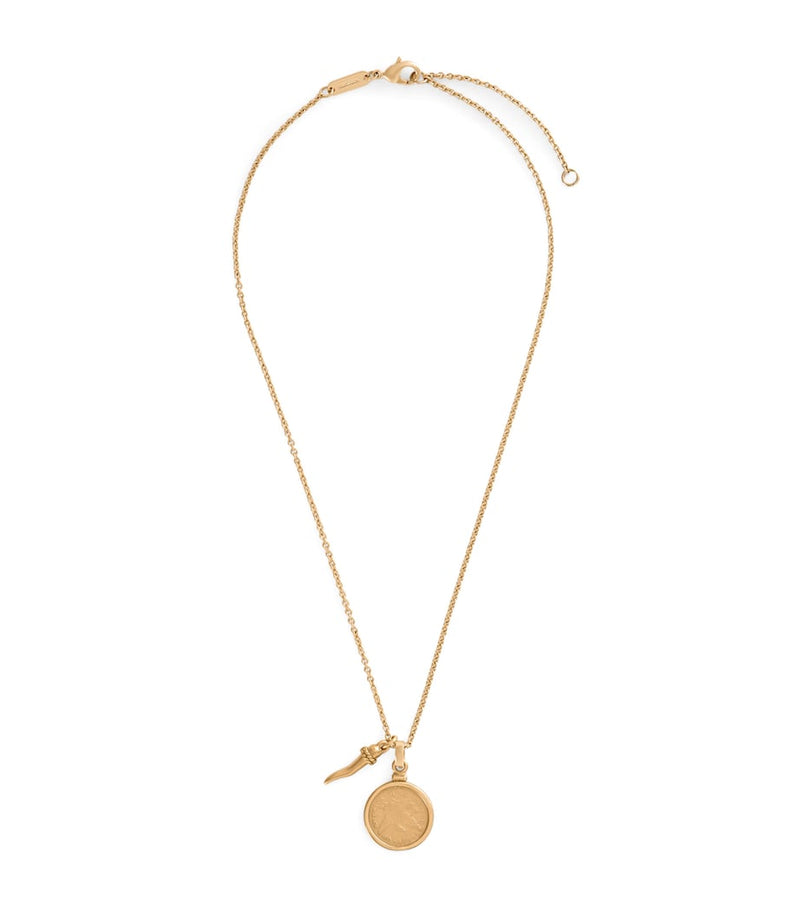 Dolce&Gabbana gold-tone medal horn necklace 45cm, imported from the UK