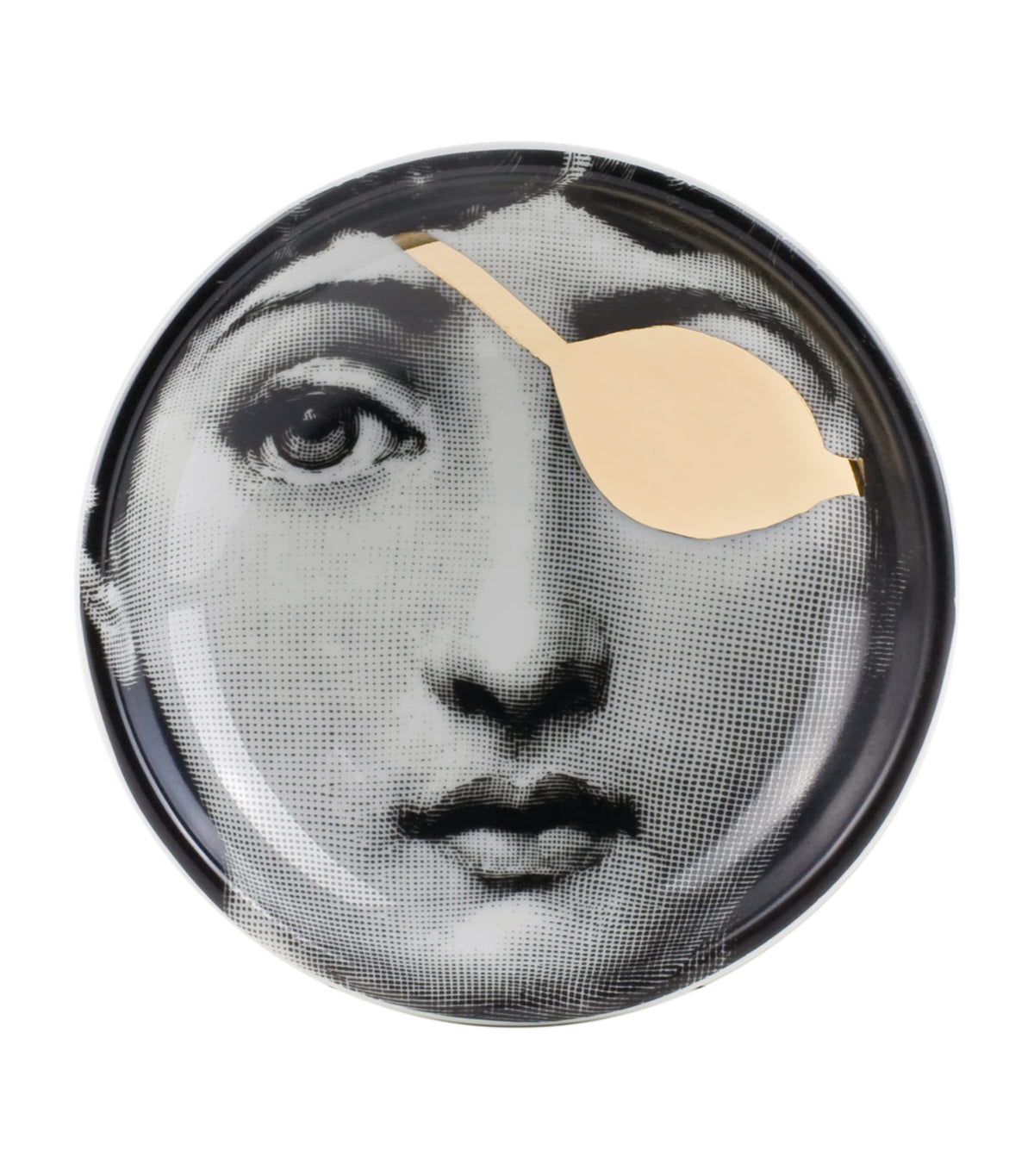 Fornasetti decorative porcelain ashtray, number 8 - British product