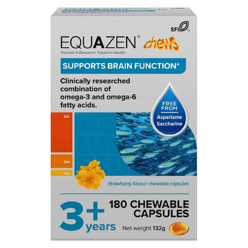 Equazen Capsules - Omega 3 & Omega 6 Supplement - 180 Strawberry Flavoured Chews