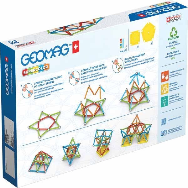 Geomag Supercolor 93 piece magnetic building set, imported from the UK