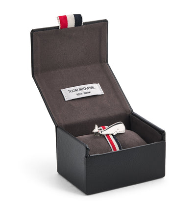 Harrods Thom Browne Sterling Silver Whale Tie Bar- Buy online at McGrocer