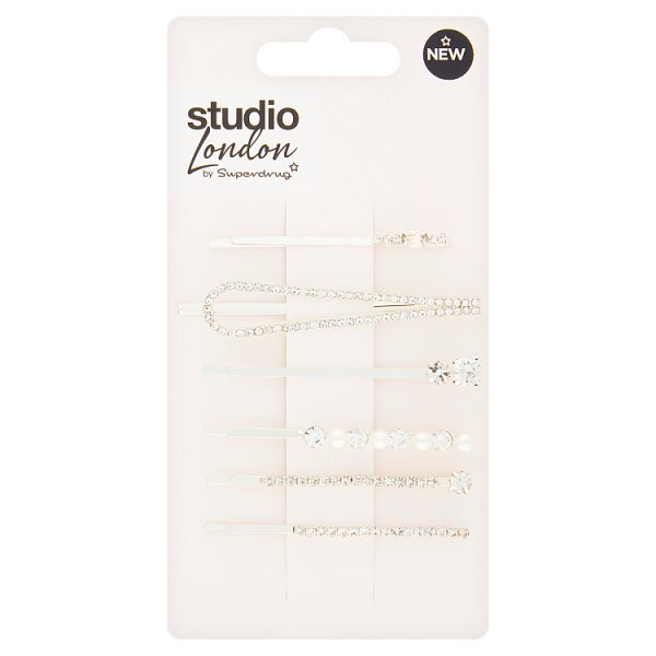 Superdrug Studio Silver Slides x 6