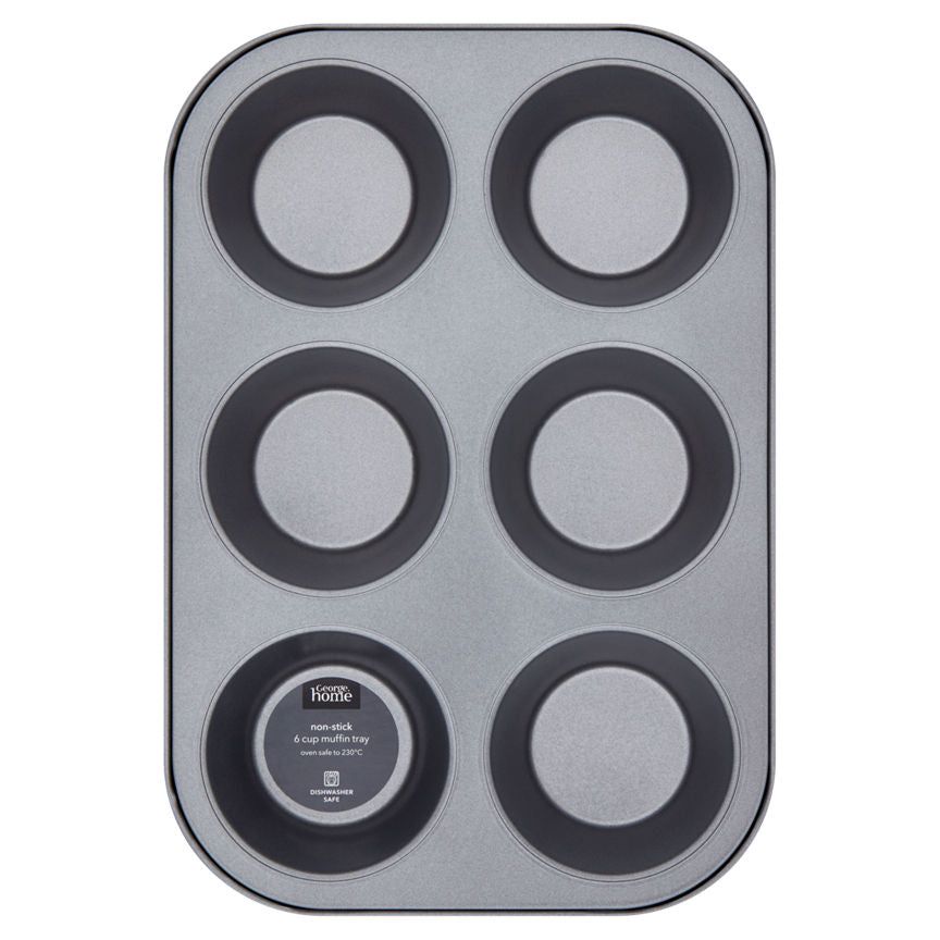 George Home Non-Stick 6 Cup Muffin Tray