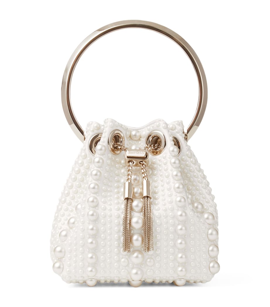 Jimmy Choo Micro Bon Bon bag satin pearls (British brand)
