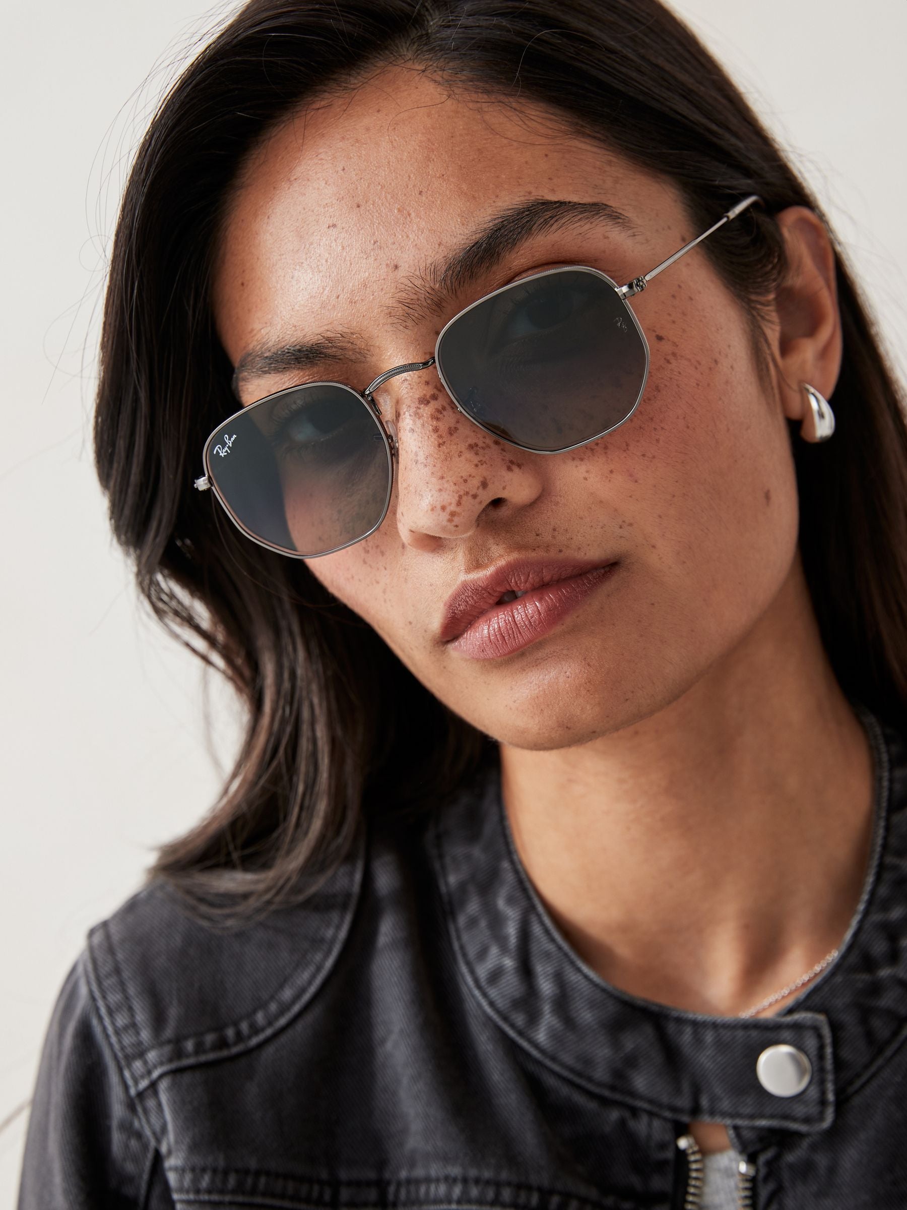 Ray-Ban Hexagonal Flat Lens Sunglasses Copper Brown Gradient Medium