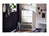 Shoe cabinet pearl white finish 58.5 x 105 x 17cm (British brand)