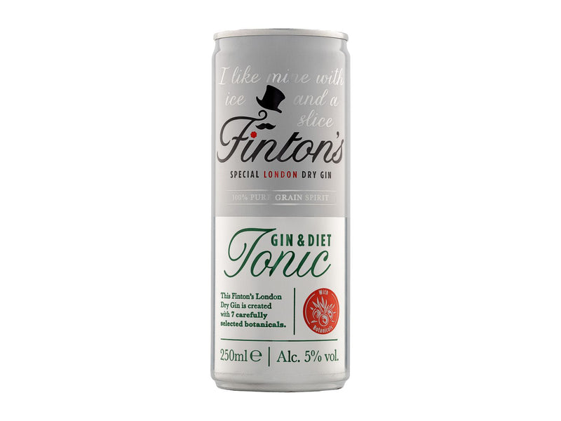 Ready-to-drink gin and diet tonic can 250ml, imported from the UK