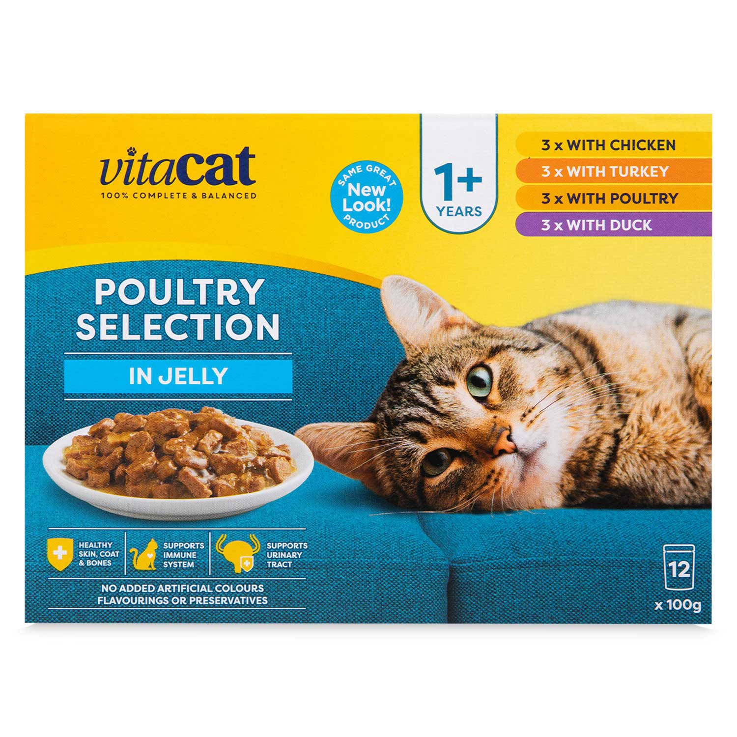 Cat food poultry selection in jelly 12 pack - British product