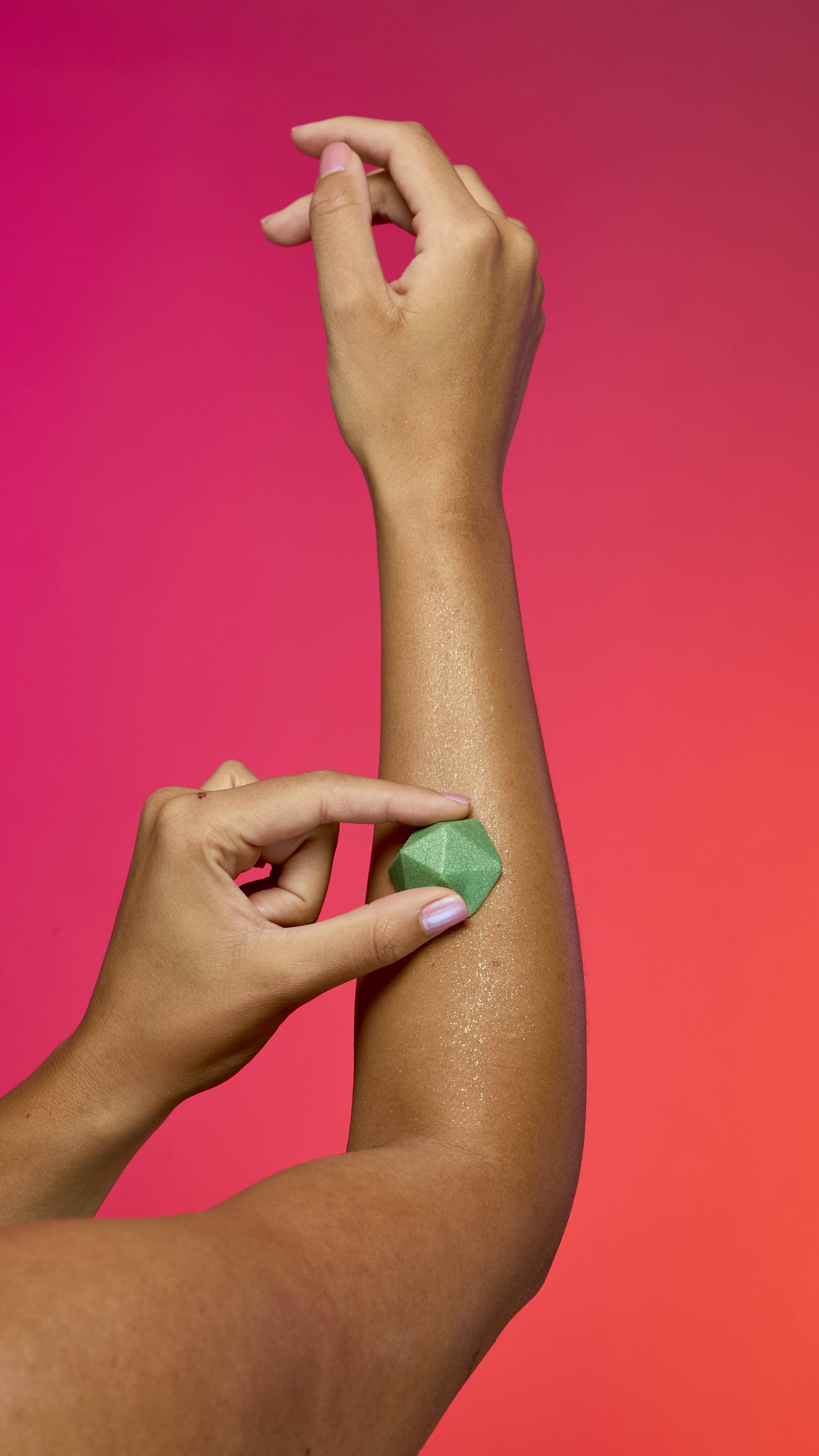 Lush green Glitterbug body shimmer bar, UK version