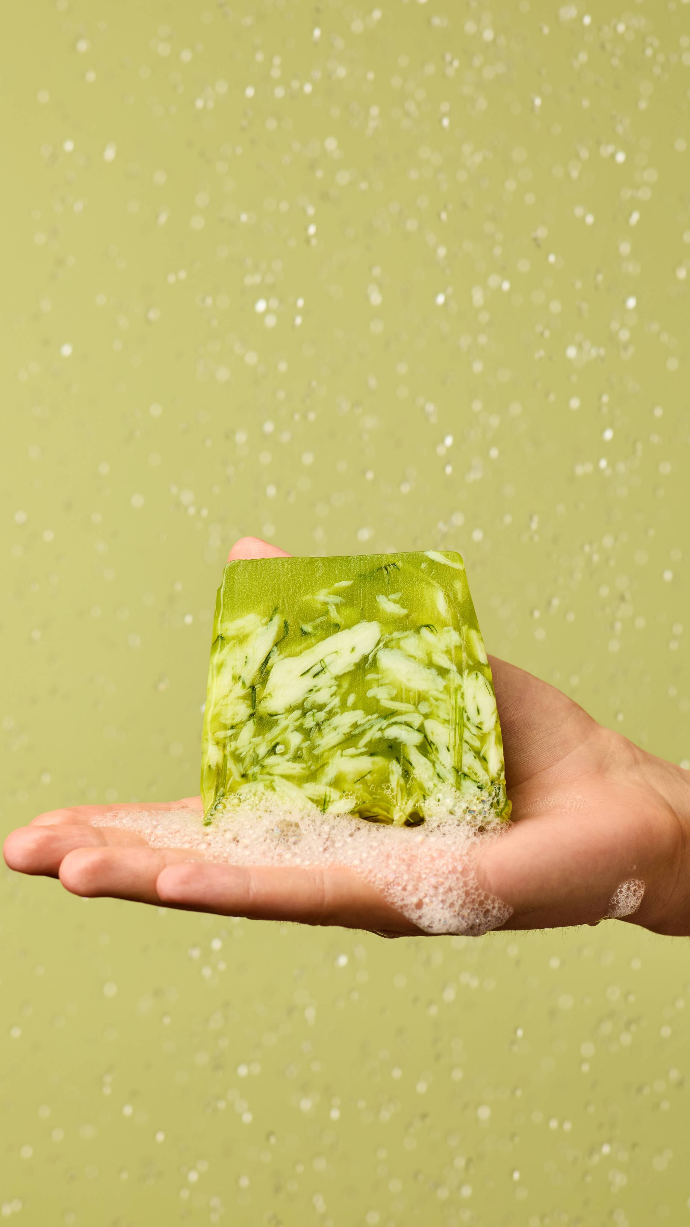 Lush lemongrass soap with wheatgrass (British brand)