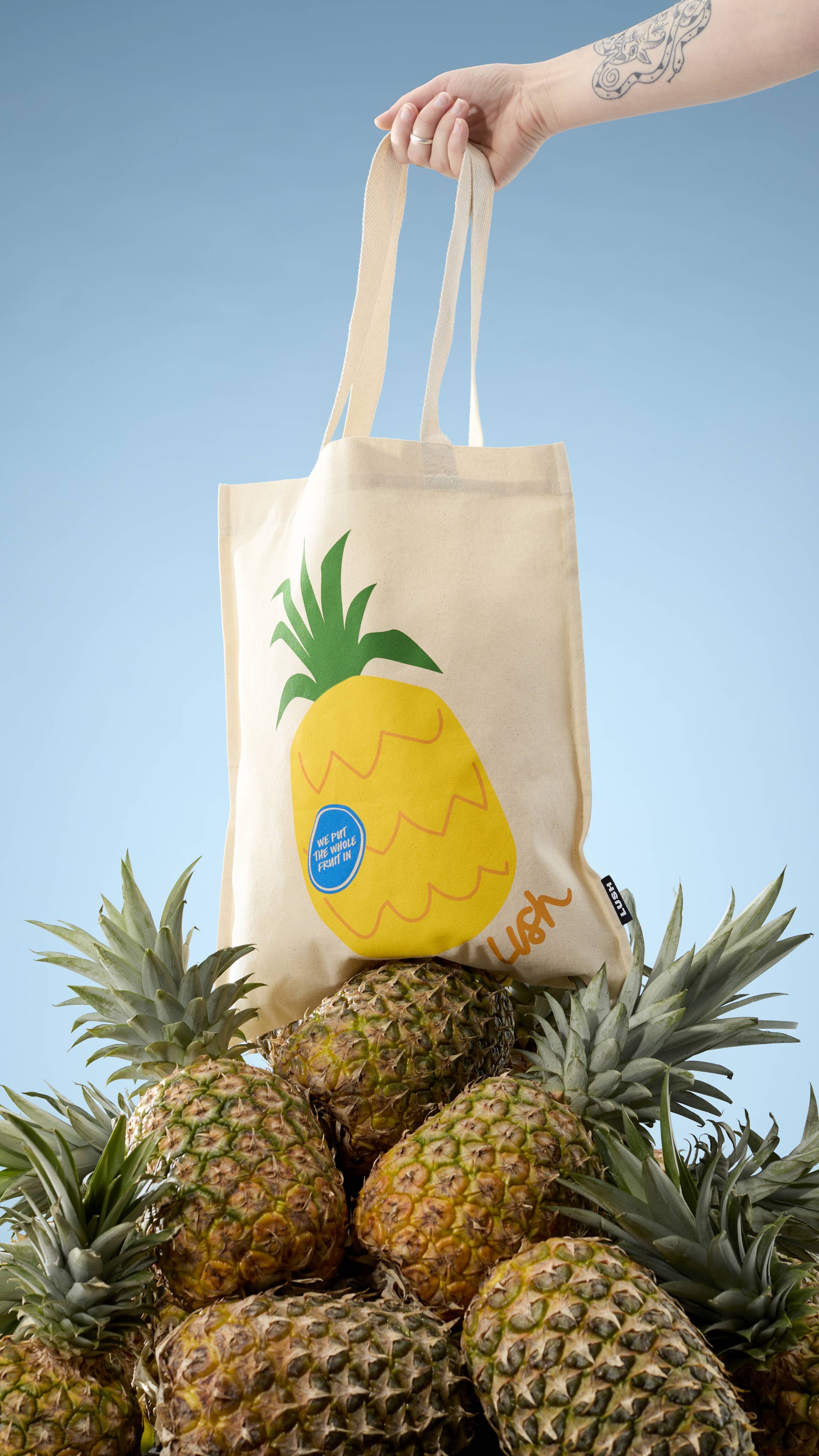 Lush pineapple tote bag 40cm x 35.5cm - British product