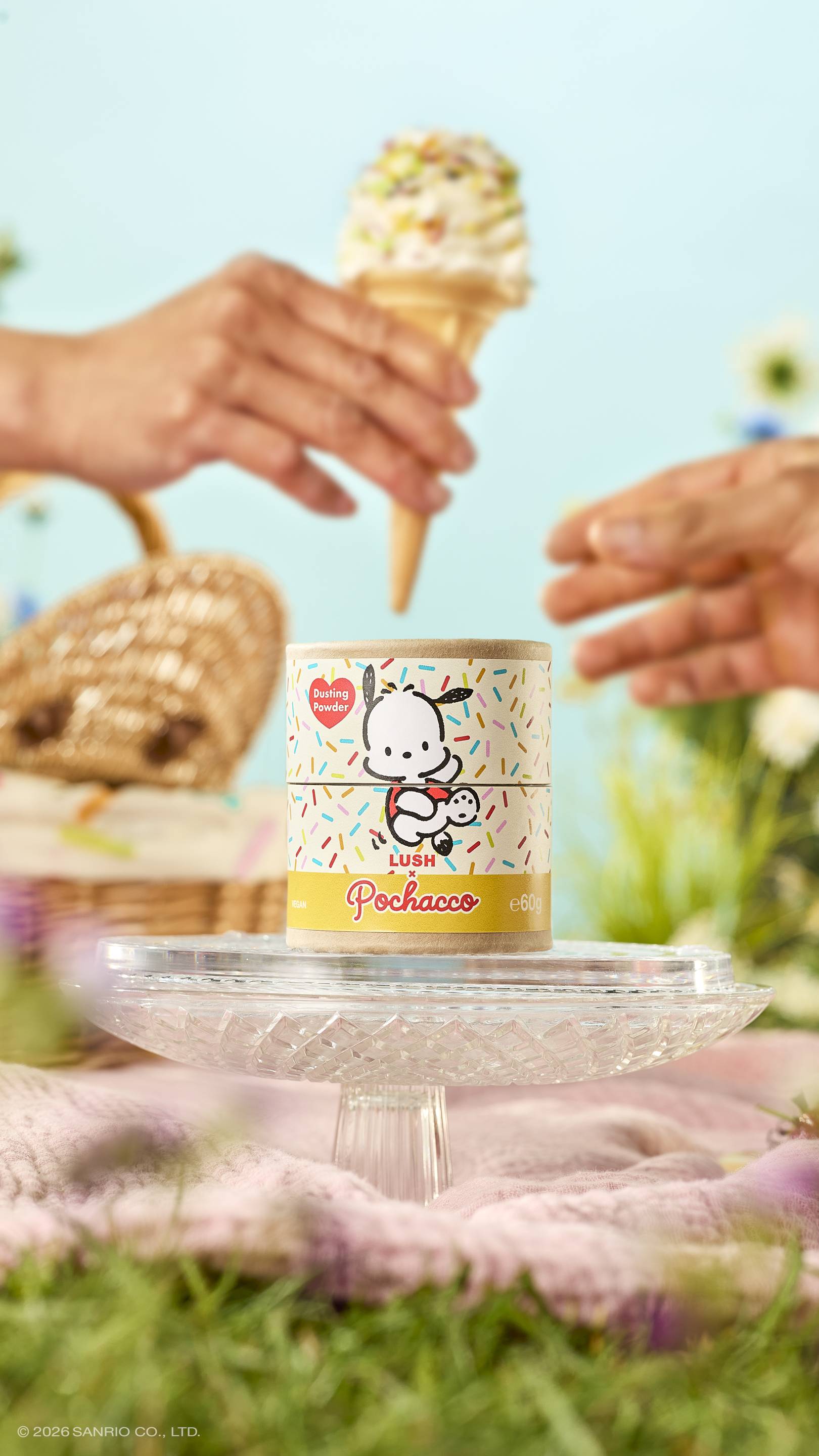 Lush Pochacco dusting powder with coconut milk - British product