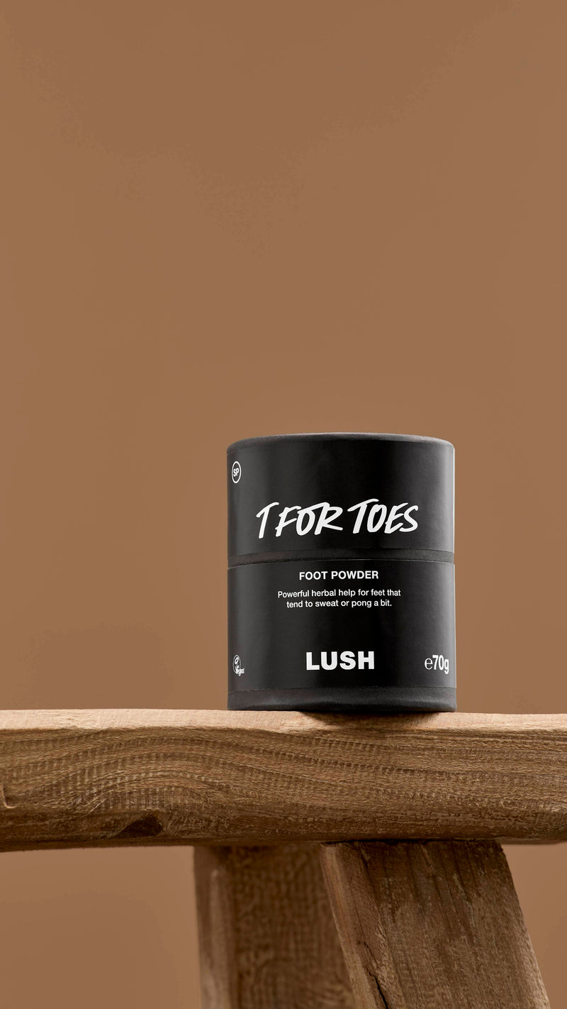 Lush T For Toes deodorising foot powder, imported from the UK
