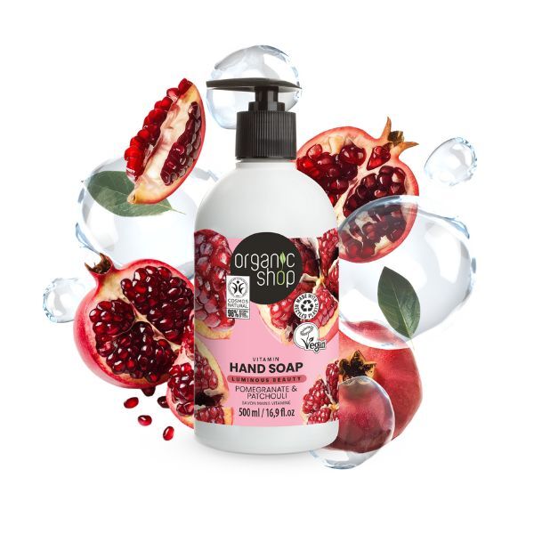 Organic Shop hand soap pomegranate and patchouli 500ml, UK version