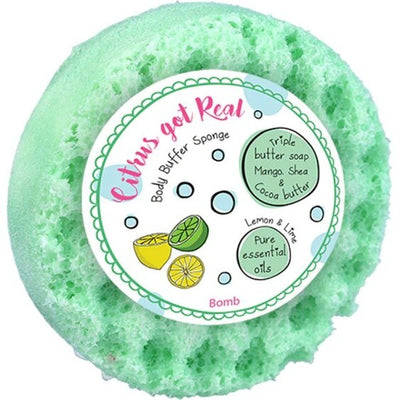 Superdrug Bomb Cosmetics Body Buffer Soap Sponge Citrus Got Real Lemon Lime- Buy online at McGrocer