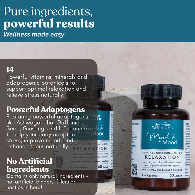 Vegan Wellness Co. Mind & Mood supplement 60 capsules, UK version