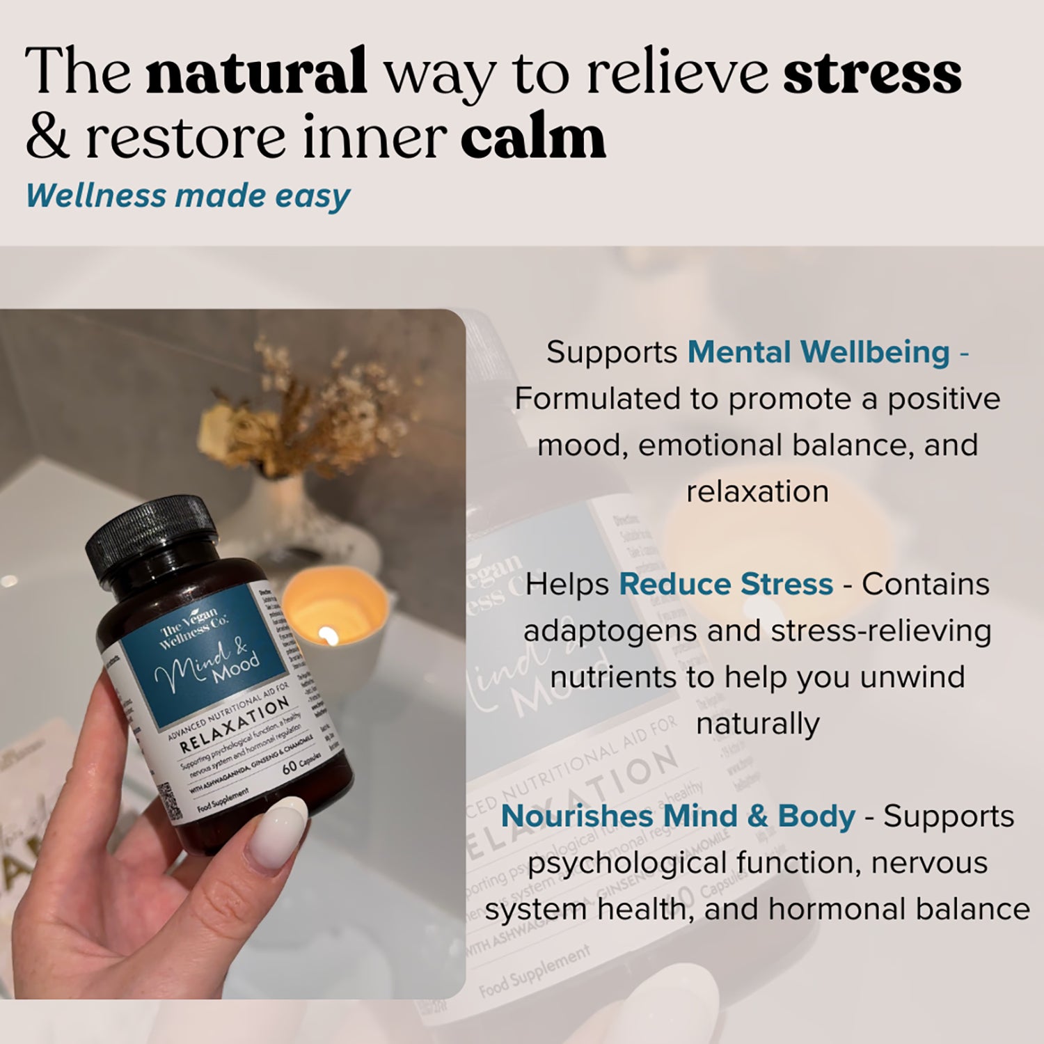 Vegan Wellness Co. Mind & Mood supplement 60 capsules, UK version