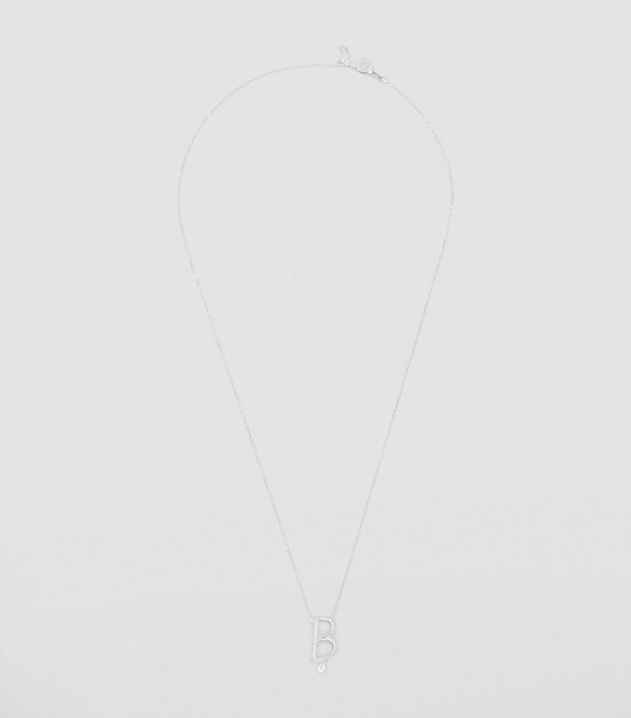 Persée white gold alphabet diamond necklace (British brand)