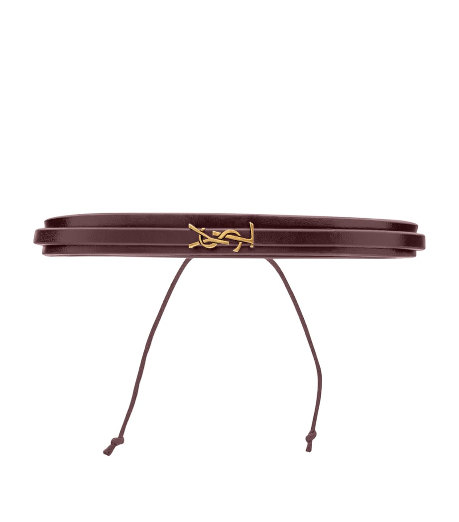 Saint Laurent leather cord Cassandre bracelet, UK version
