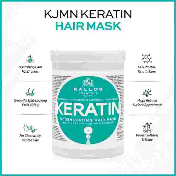 Kallos hair mask keratin with milk 1L, UK version