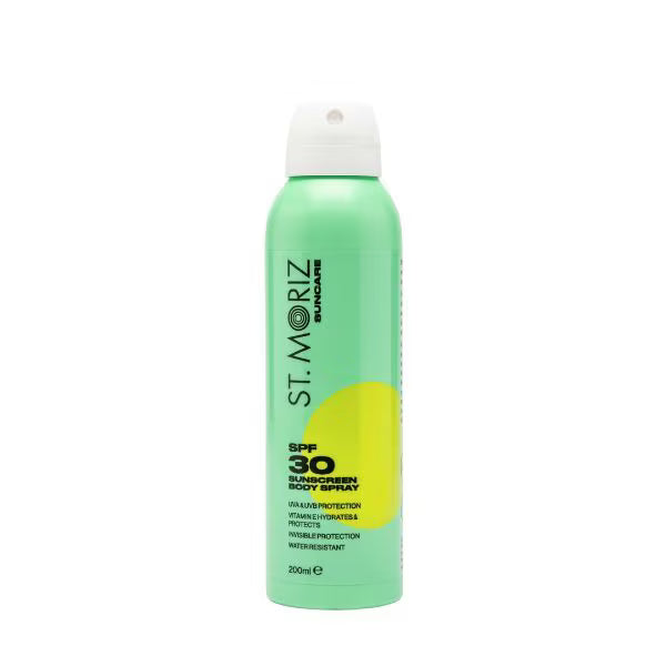 St Moriz SPF30 Sunscreen Body Spray 200ml (British brand)