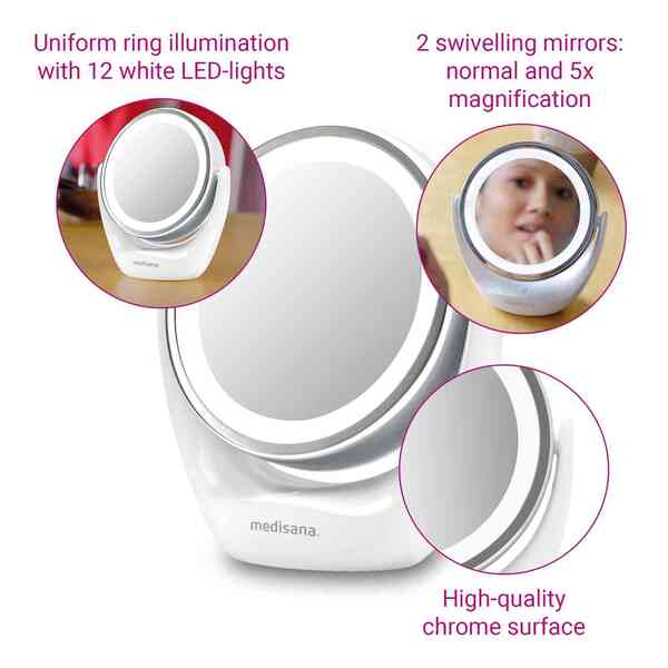 Medisana CM 835 cosmetic mirror with 5x magnification, UK version