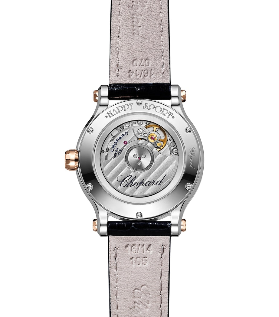 Chopard Happy Sport automatic watch 33mm rose gold and diamonds (British brand)