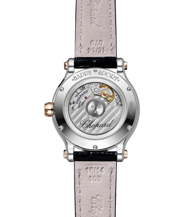 Chopard Happy Sport automatic watch 33mm rose gold and diamonds (British brand)