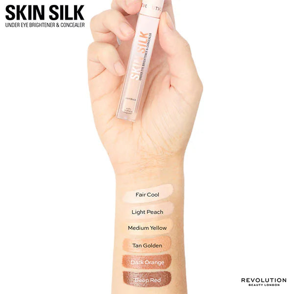 Revolution Skin Silk Brightener Concealer Tan Golden, imported from the UK